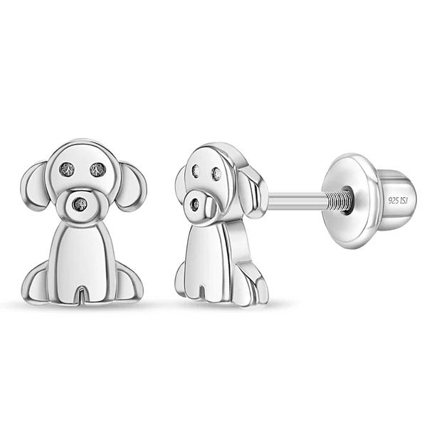 Sterling Silver Puppy Children's Earrings