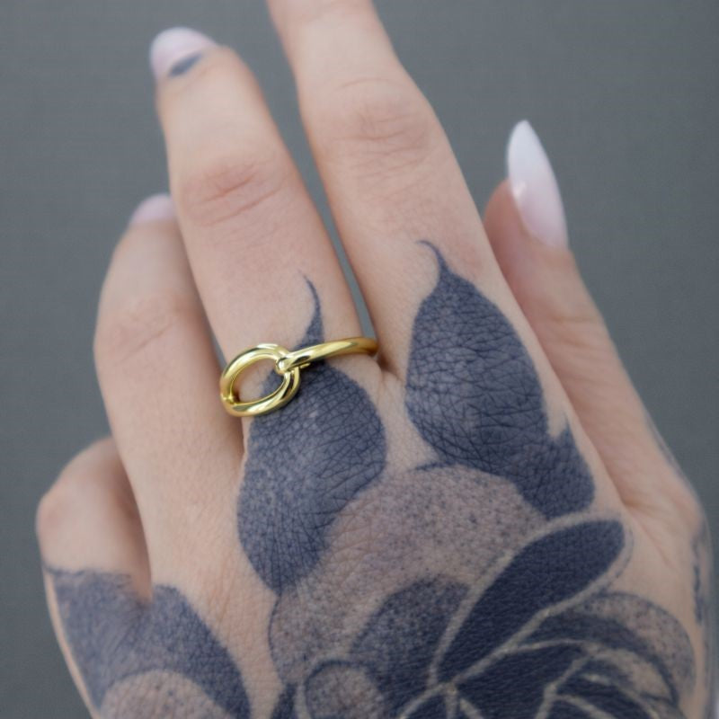 14K Gold Plated Interlock Ring