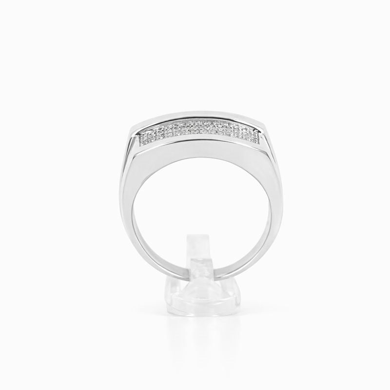 Sterling Silver Pavé Set Diamond Band Ring