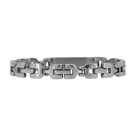 14K Gold Plating & Silver Plating Two-Tone 8.5" Bracelet