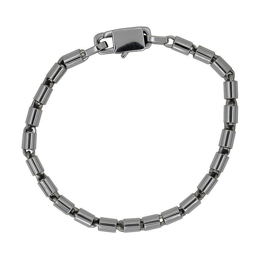 Stainless Steel High Polish Tube 9" Bracelet