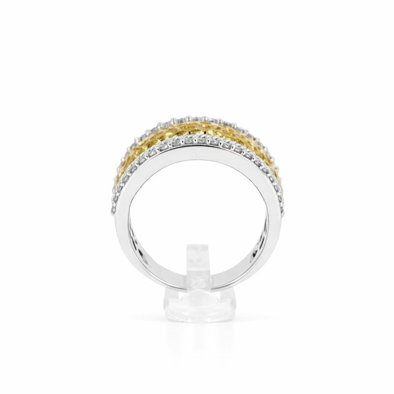 Sterling Silver 14K Gold Plated & Diamond Accent Cigar Band Ring