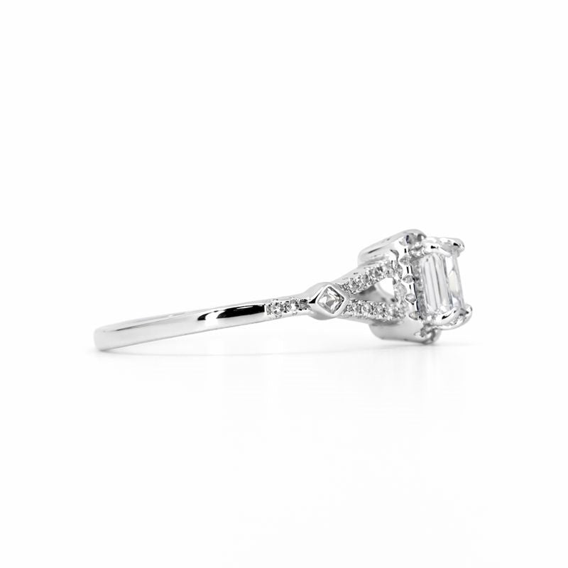 Sterling Silver CZ Halo Ring