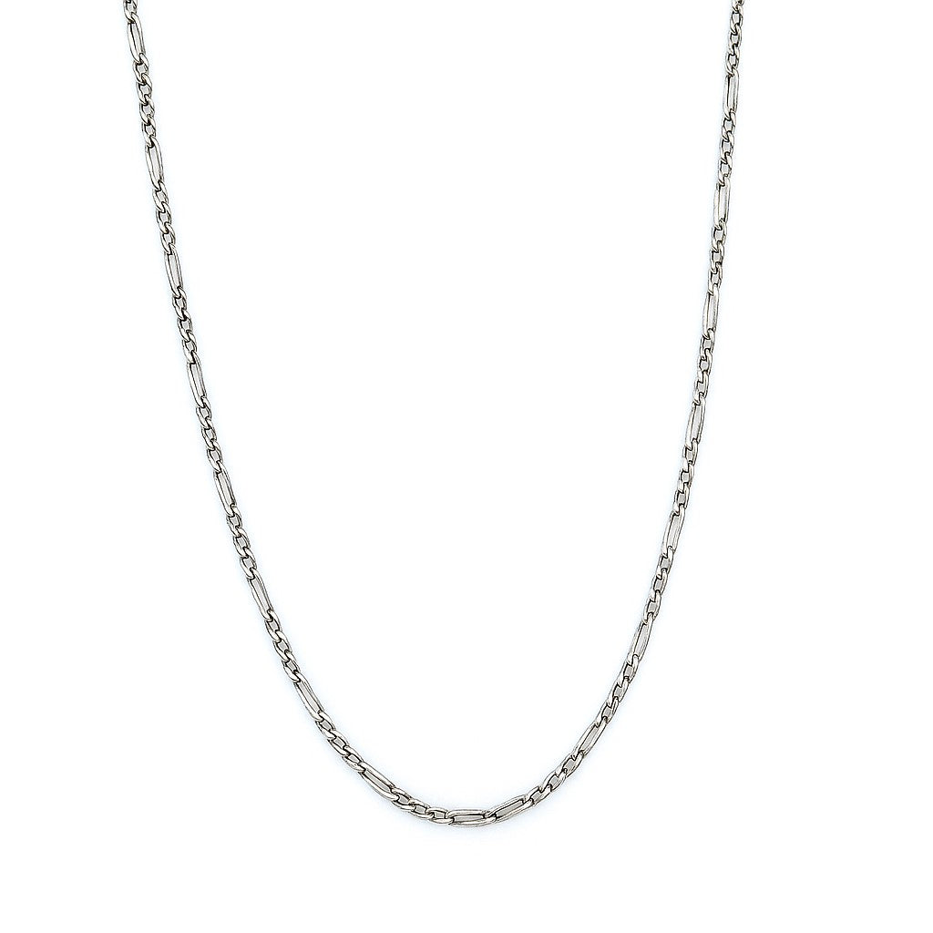 Sterling Silver 30 Gauge Figaro Link 24" Chain