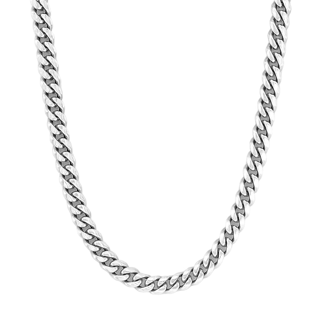Rhodium Plated 4.9mm Cuban Link 22" Chain