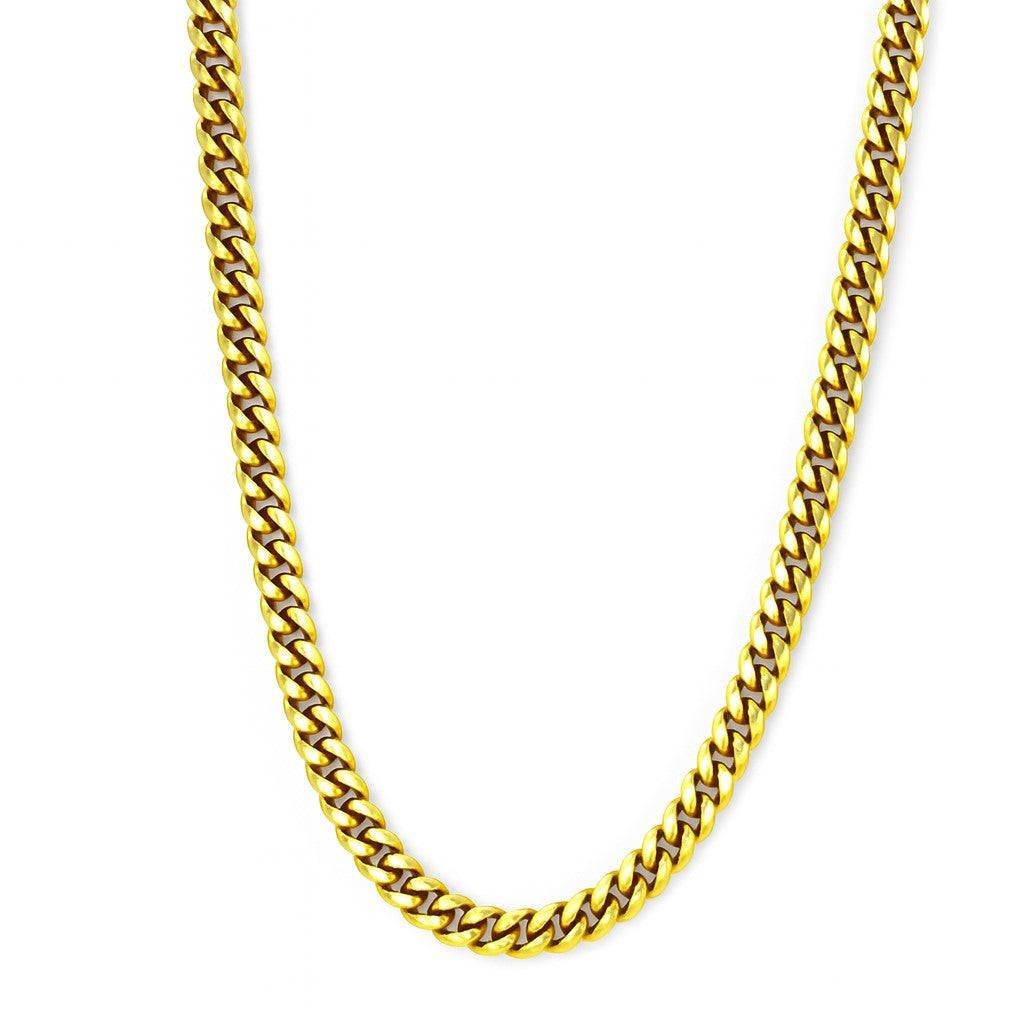Gold Plated 5mm Miami Cuban 22" Chain
