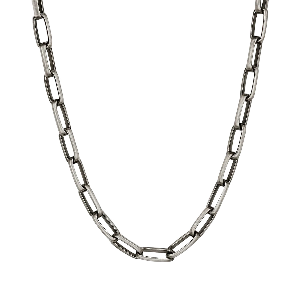 Oxidized Sterling Silver Cable Link Chain