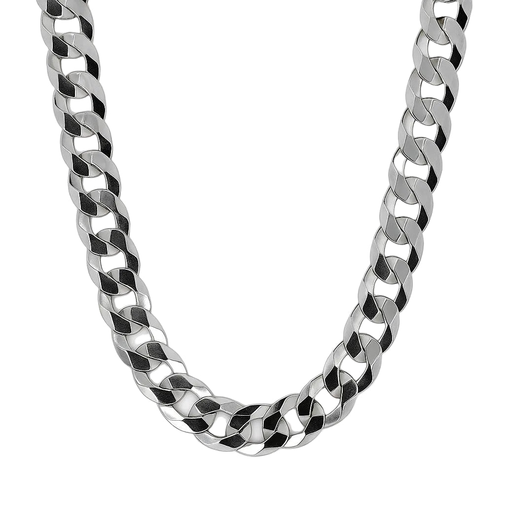 Rhodium Plated 180 Gauge Curb Link Chain
