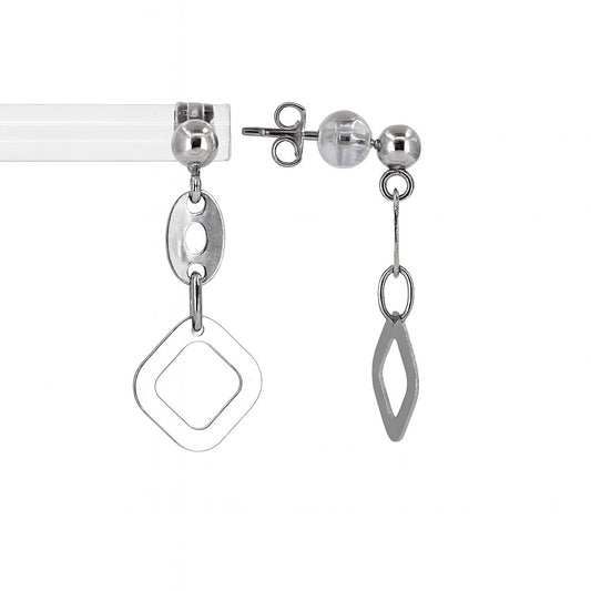 10K White Gold Dangle Stud Earrings