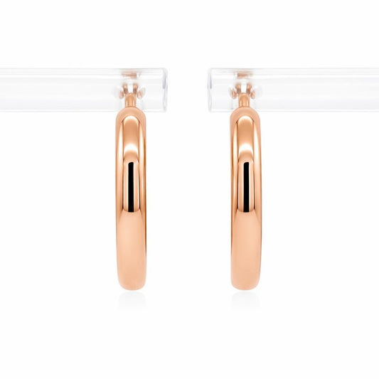 14K Rose Gold High Polish Hoop Earrings