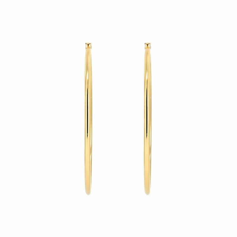 10K Yellow Gold High Polish Hoop Earrings