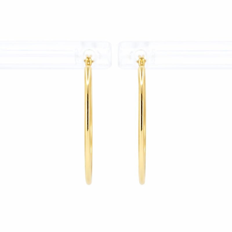 14K Yellow Gold Endless Hoop Earrings