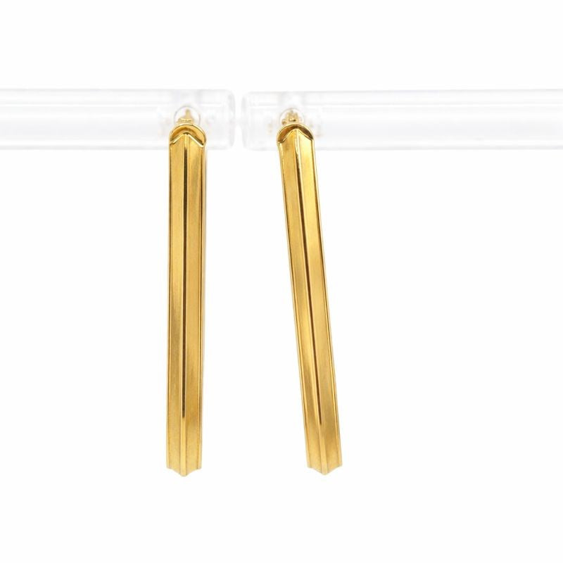 14K Yellow Gold Knife Edge V-Shape Hoops