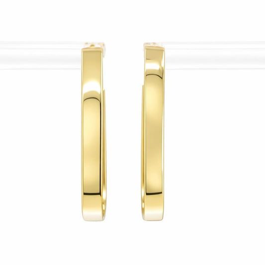14K Yellow Gold Triangle Hoop Earrings