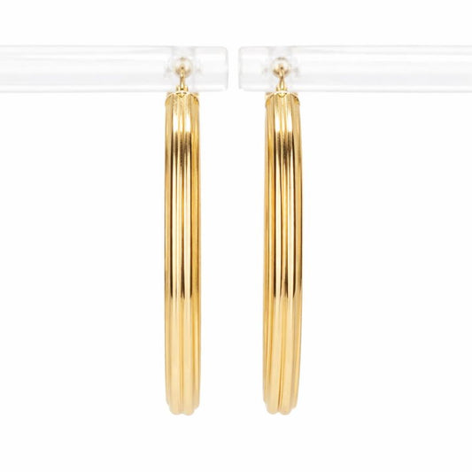 14K Yellow Gold Multi-Row Oval Hoops