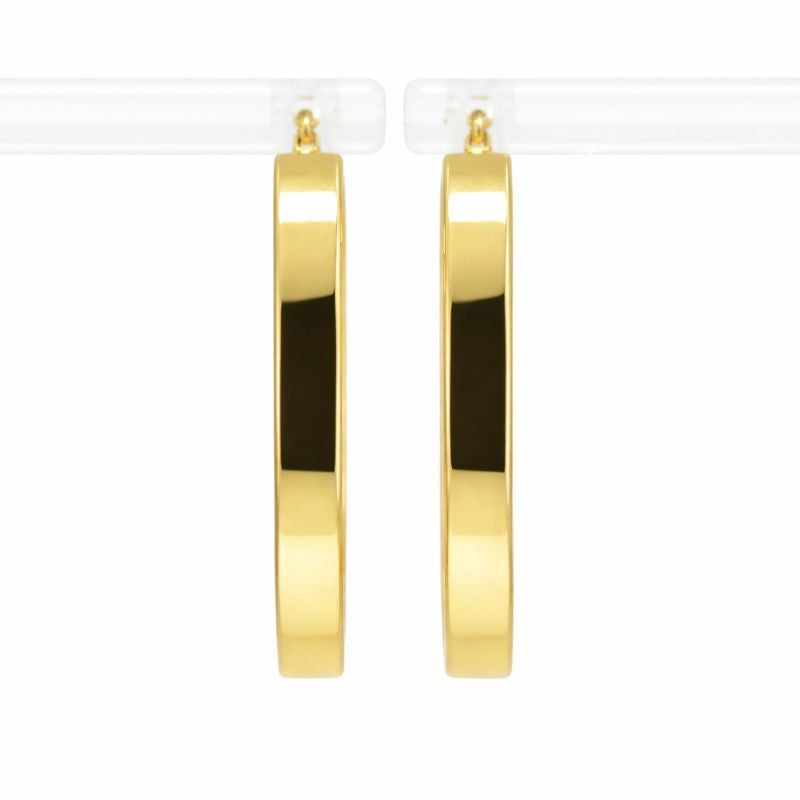 14K Yellow Gold Oval Hoop Earrings