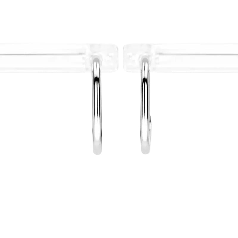 14K White Gold High Polish 1.5mm Hoop Earrings