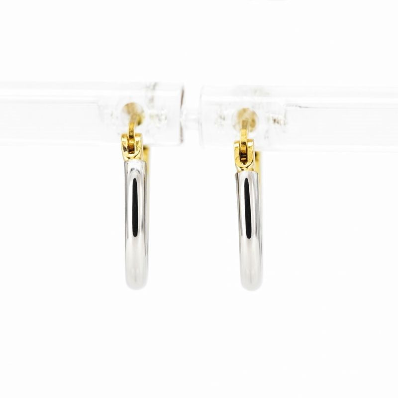 14K Yellow & White Gold High Polish Hoop Earrings