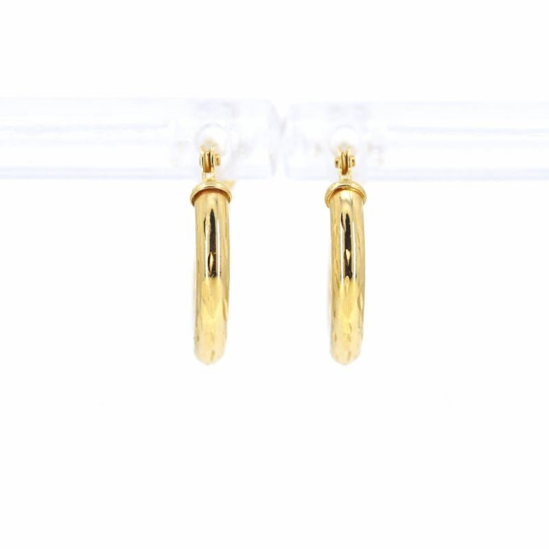 14K Yellow Gold Small Diamond Cut 2mm Hoop Earrings