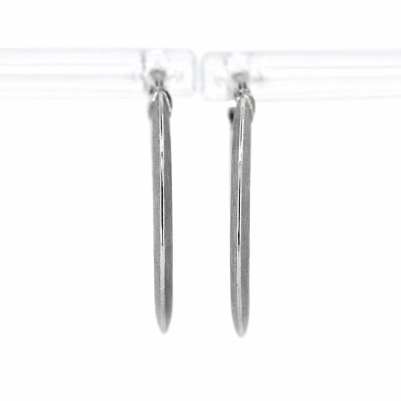 14K White Gold High Polish Graduated Circle Hoop Earrings