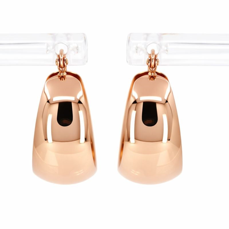 14K Rose Gold High Polish Hoop Earrings