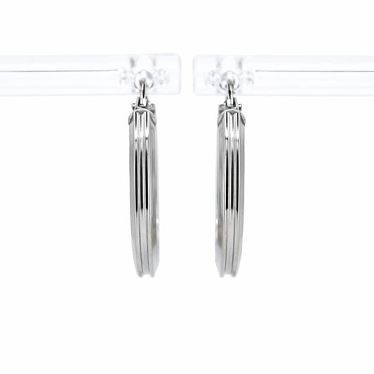 10K White Gold High Polish 2mm Hoop Earrings