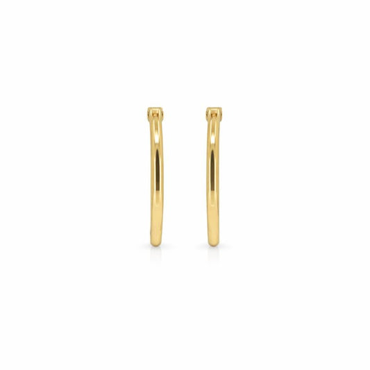 14K Yellow Gold High Polish Hoop Earrings