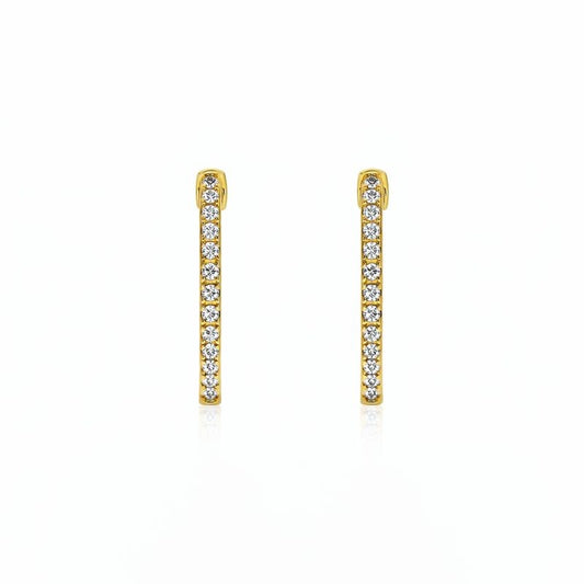 Gold Plated CZ Hoop Earrings