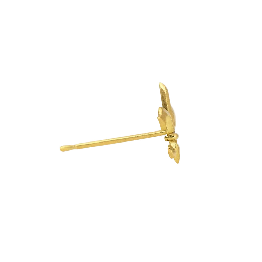 14K Yellow Gold Fleur De Lis Stud Earrings