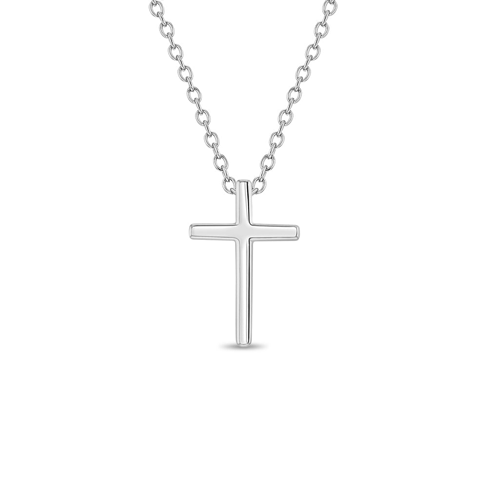 Sterling Silver 14mm Cross Children's Necklace