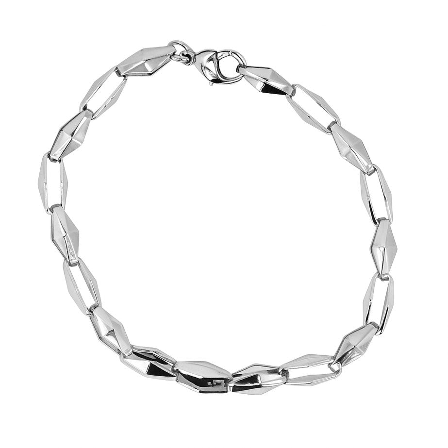 Stainless Steel High Polish Diamond Shaped 9" Bracelet