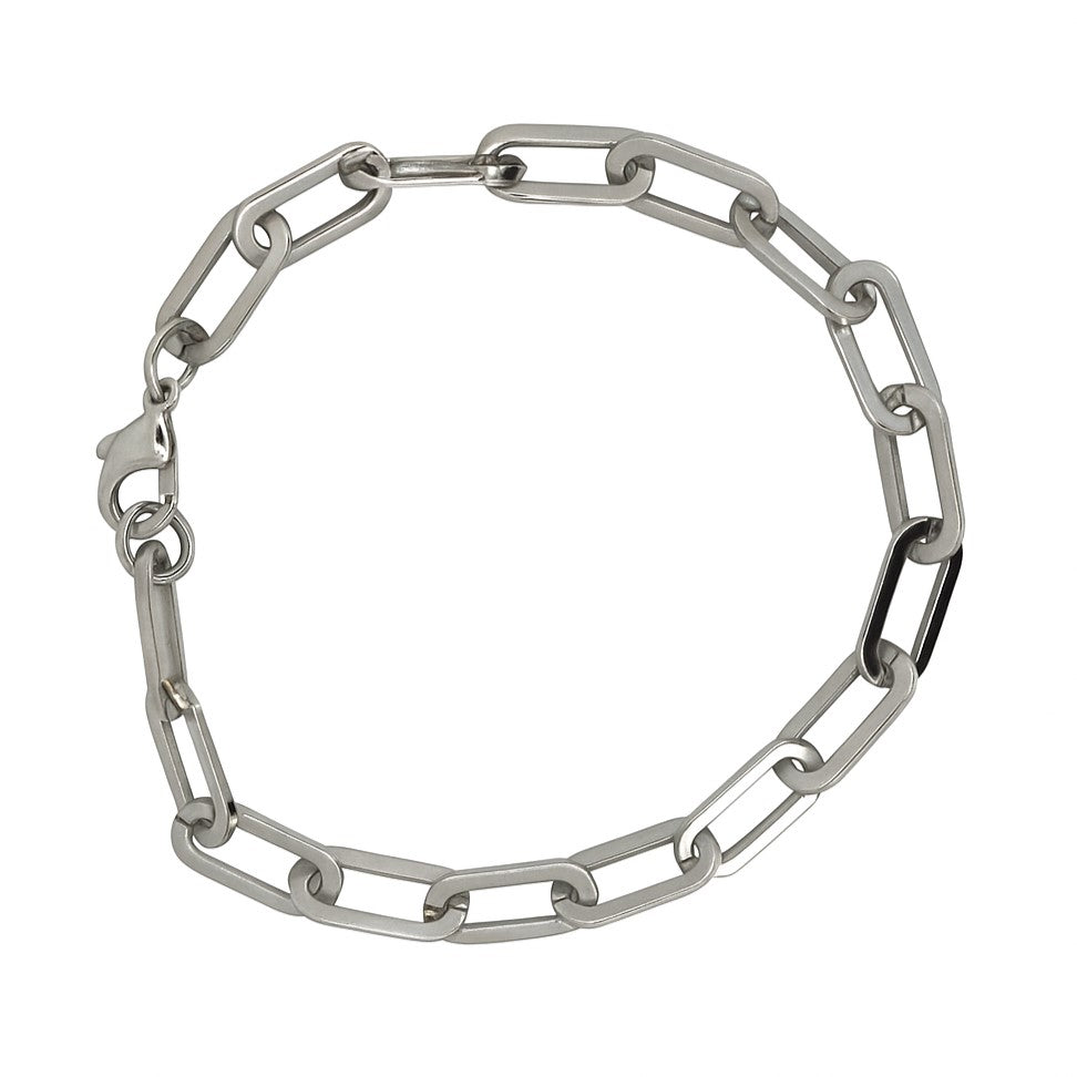 Stainless Steel Open Cable Link 9" Bracelet