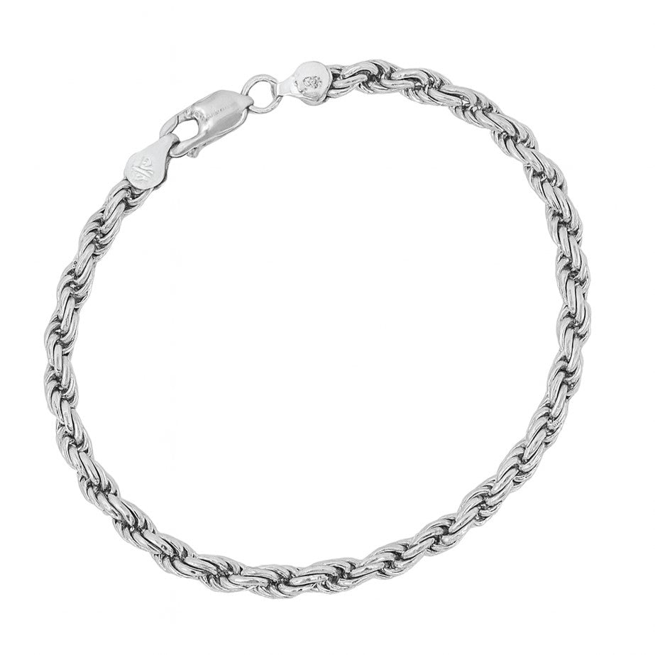 Sterling Silver 5mm Rope Link 8.5" Bracelet