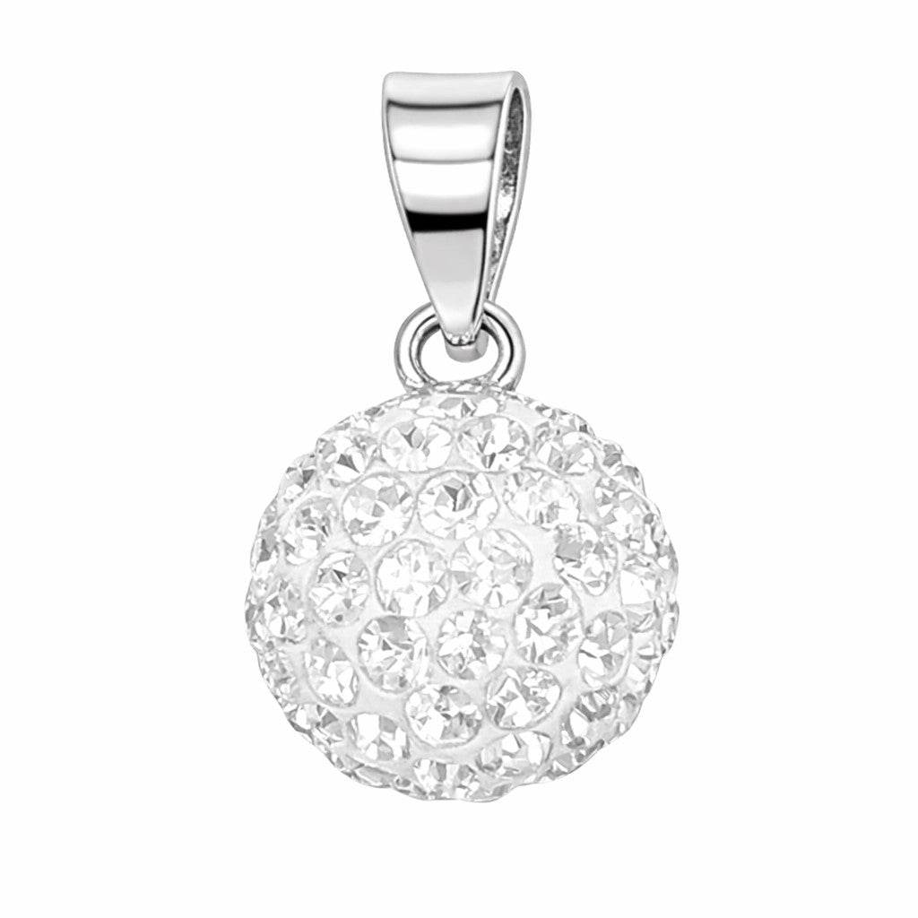 Sterling Silver Clear CZ 10mm Ball Pendant