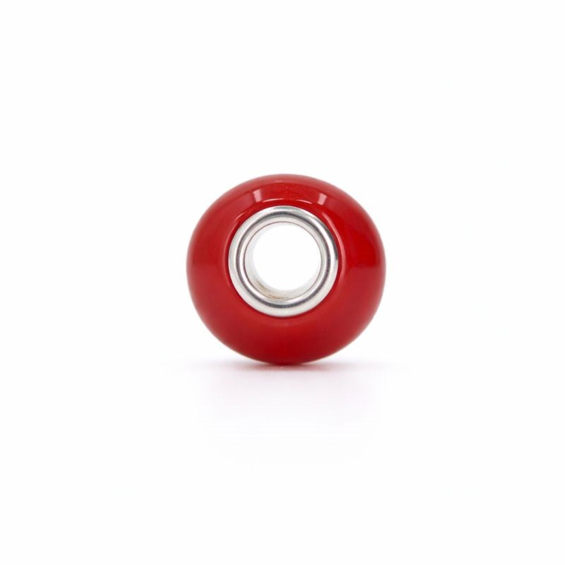 Sterling Silver Burgundy Matte Pearl Bead Charm