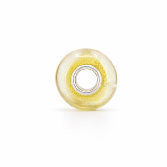 Sterling Silver Gold & Gold Foil Murano Glass Bead Charm