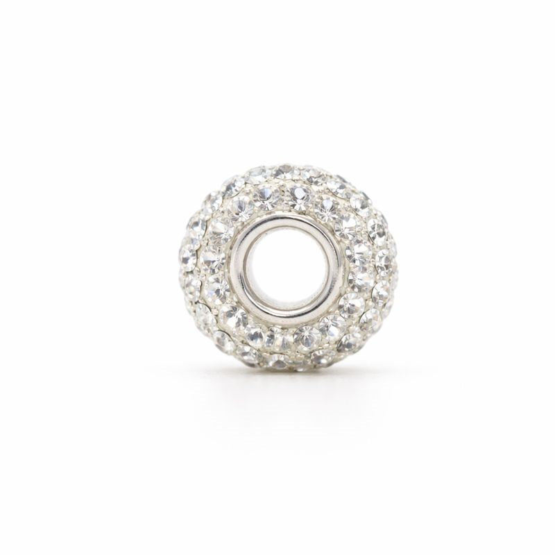Sterling Silver White Swarovski Crystal Bead Charm