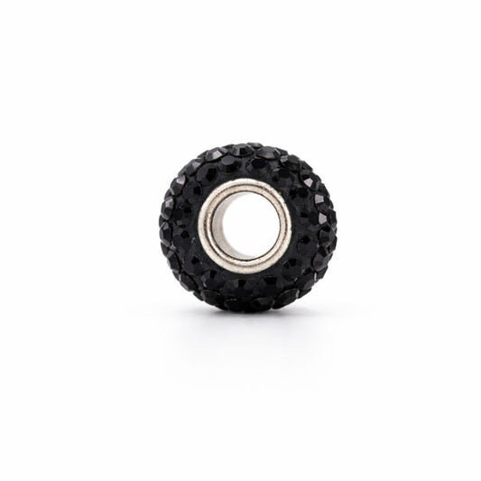 Sterling Silver Black Swarovski Crystal Bead Charm