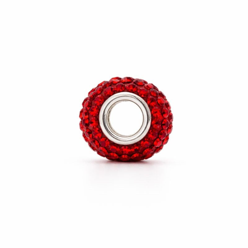 Sterling Silver Red Swarovski Crystal Bead Charm