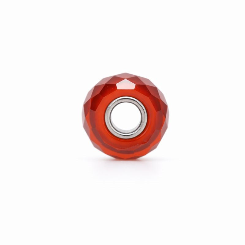 Sterling Silver Red Checkered CZ Bead Charm