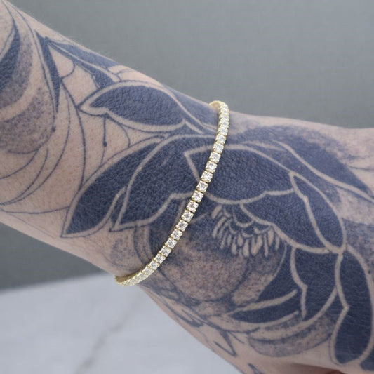 14k Gold Plated CZ Accented Adjustable Bracelet