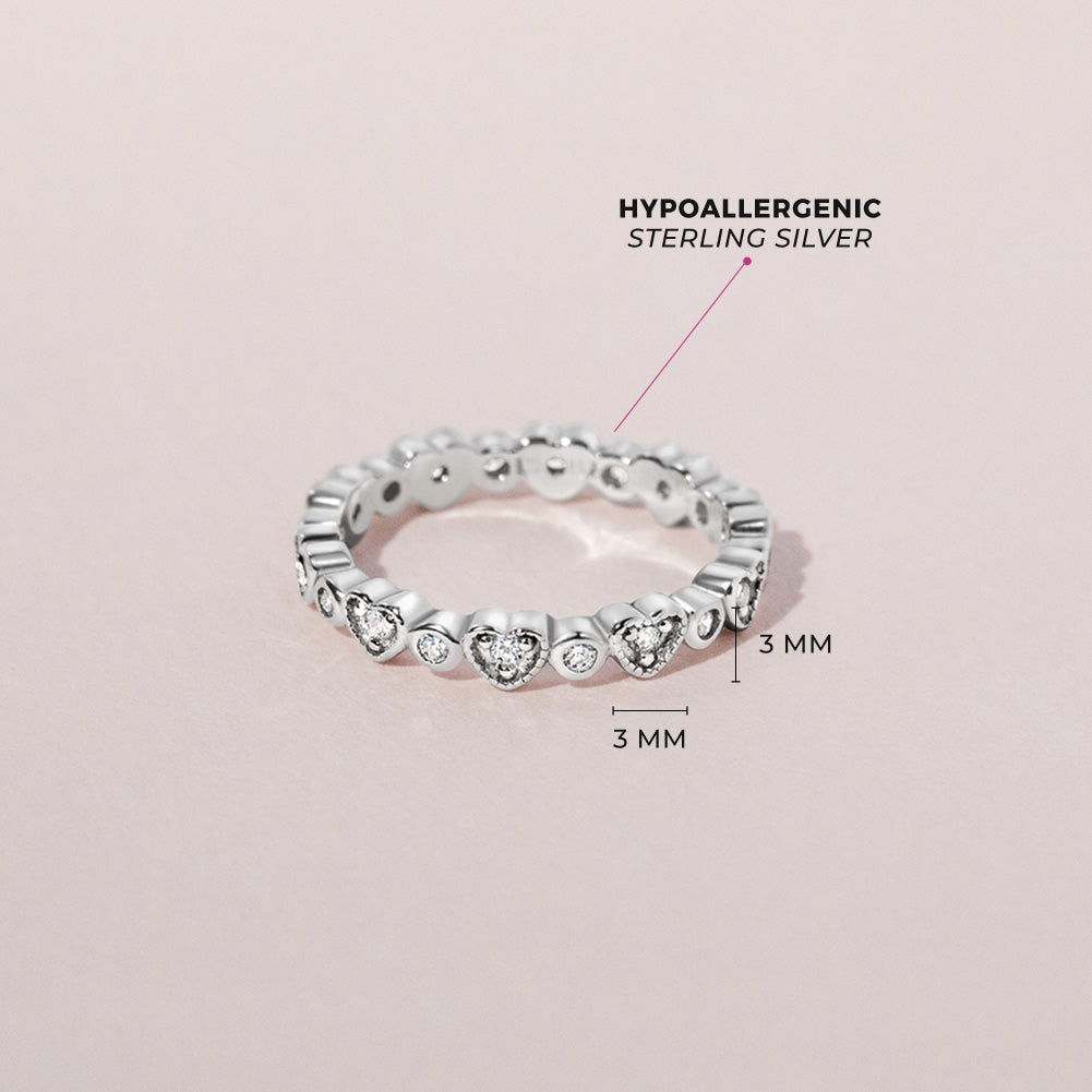 Sterling Silver Clear CZ Heart Children's Ring