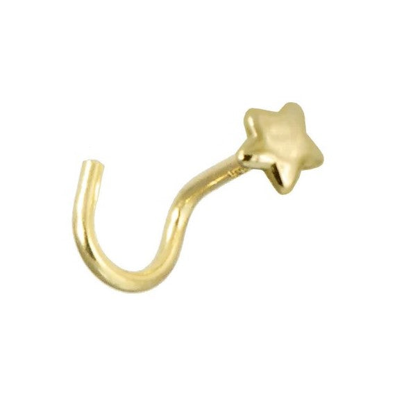 14K Yellow Gold High Polish Star Nose Screw