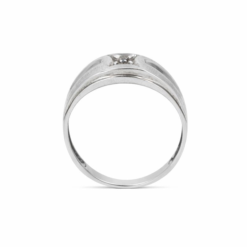 Sterling Silver Pavé Set Diamond Ring