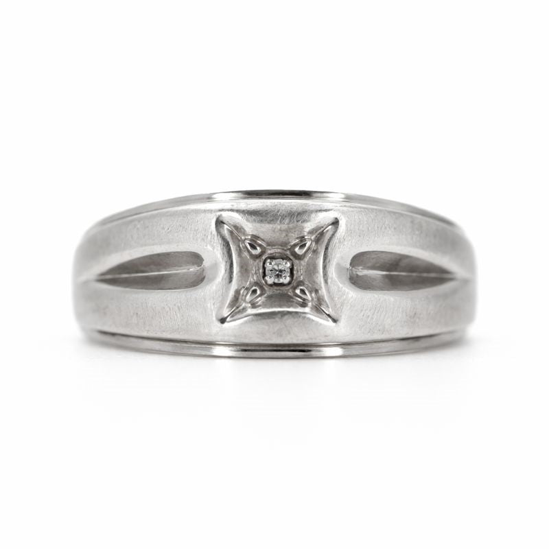 Sterling Silver Pavé Set Diamond Ring