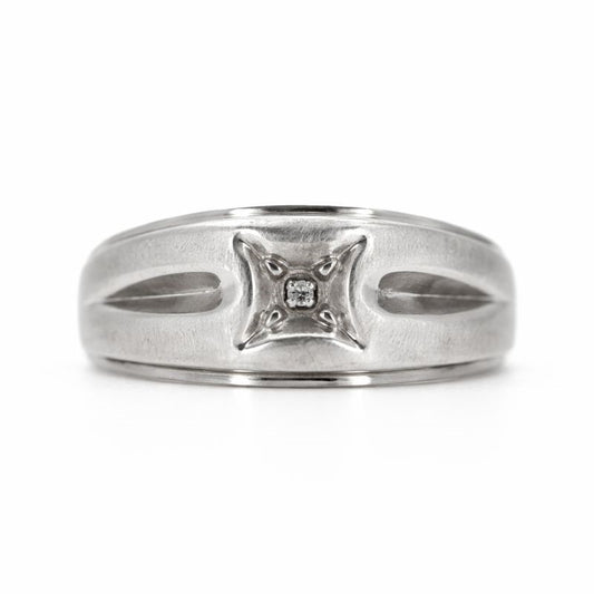 Sterling Silver Pavé Set Diamond Ring
