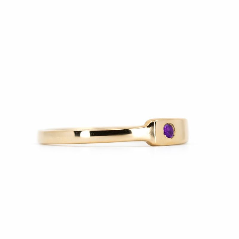14K Gold Plated Engravable Alexandrite Ring