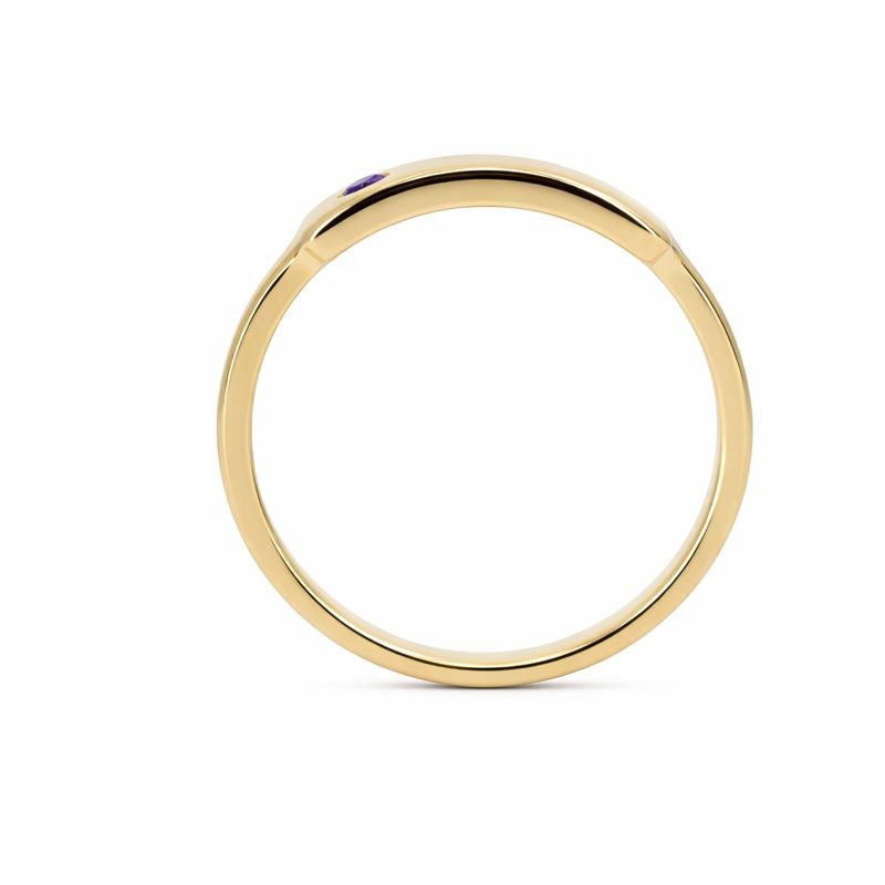 14K Gold Plated Engravable Alexandrite Ring