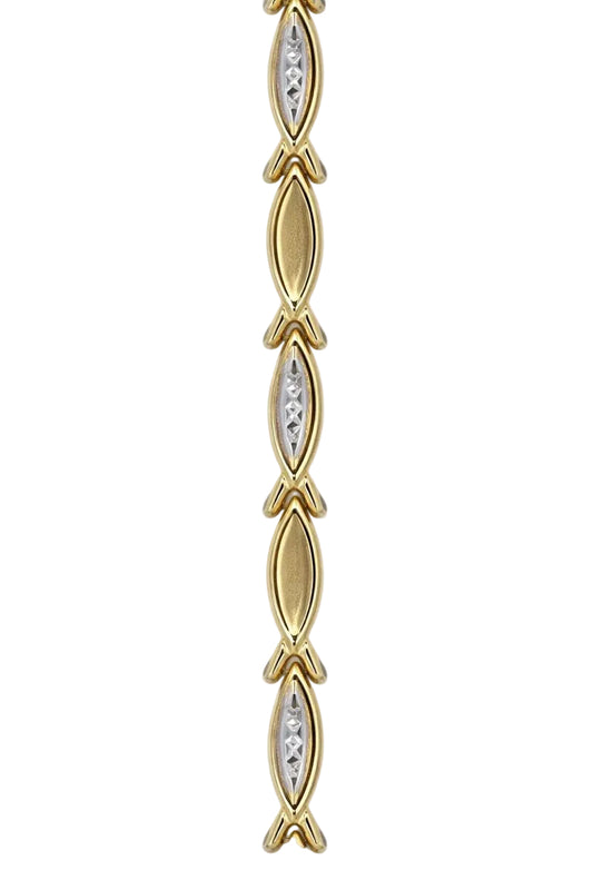 Sterling Silver & 10K Gold Two-Tone Ichthys Children's Bracelet