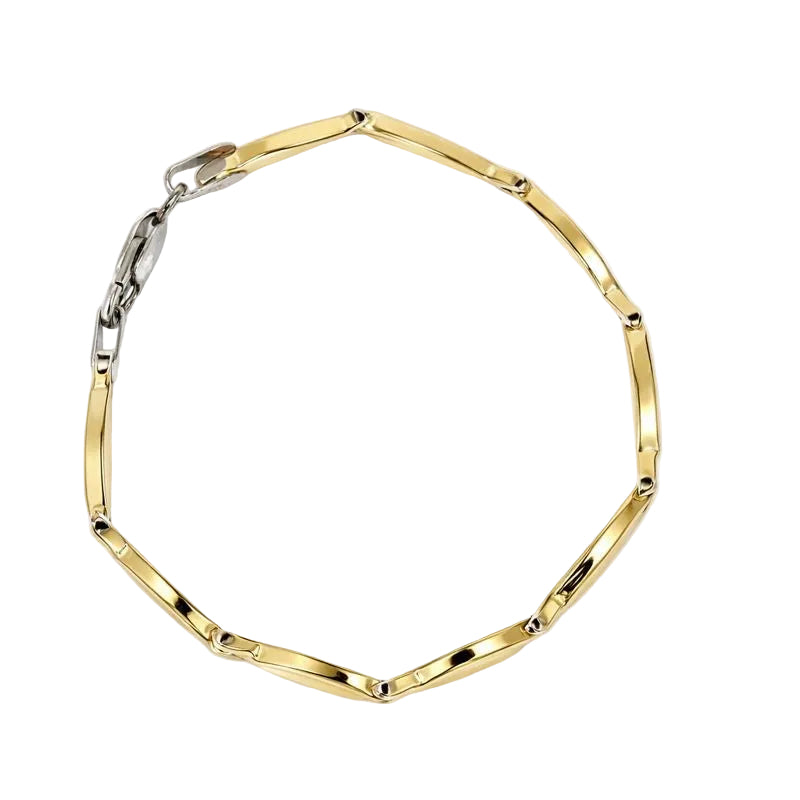 Sterling Silver & 10K Gold Two-Tone Ichthys Children's Bracelet